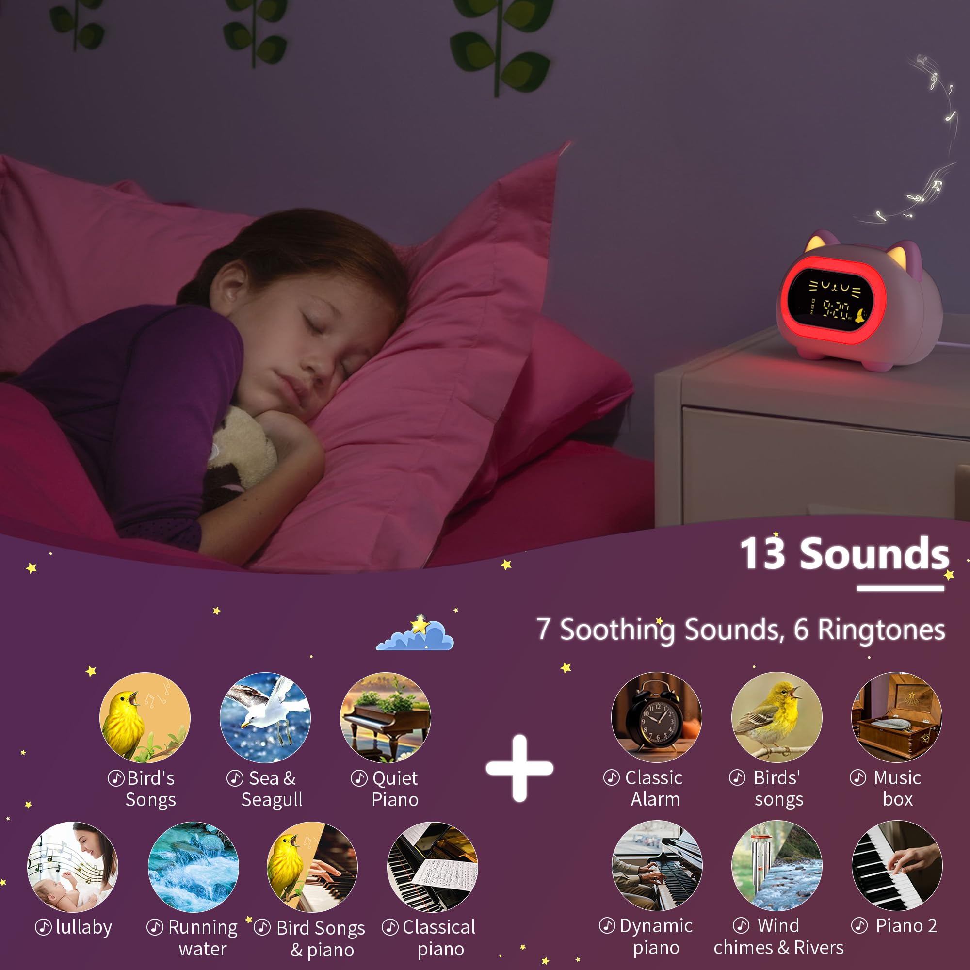 ANALOI clock on bedside table creating calming bedroom atmosphere
