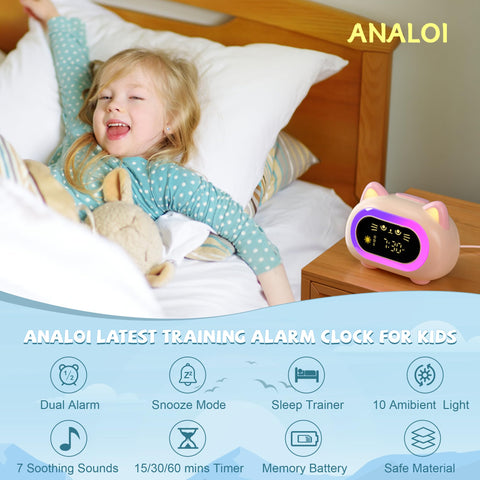 ANALOI night light color modes showing ten hues that soothe sleep