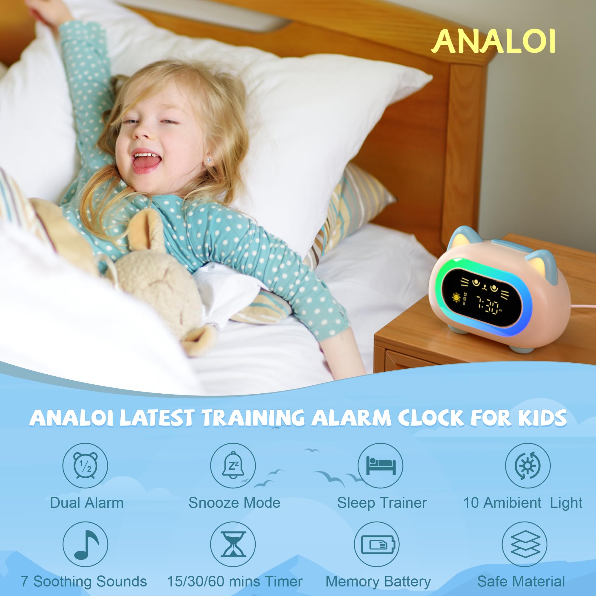 ANALOI clock side profile with buttons visible for simple controls
