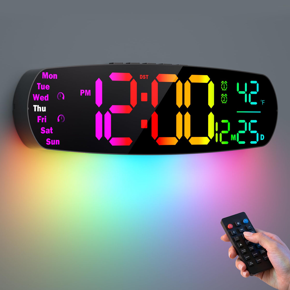 ANALOI front display showing large high-contrast digits for instant readability