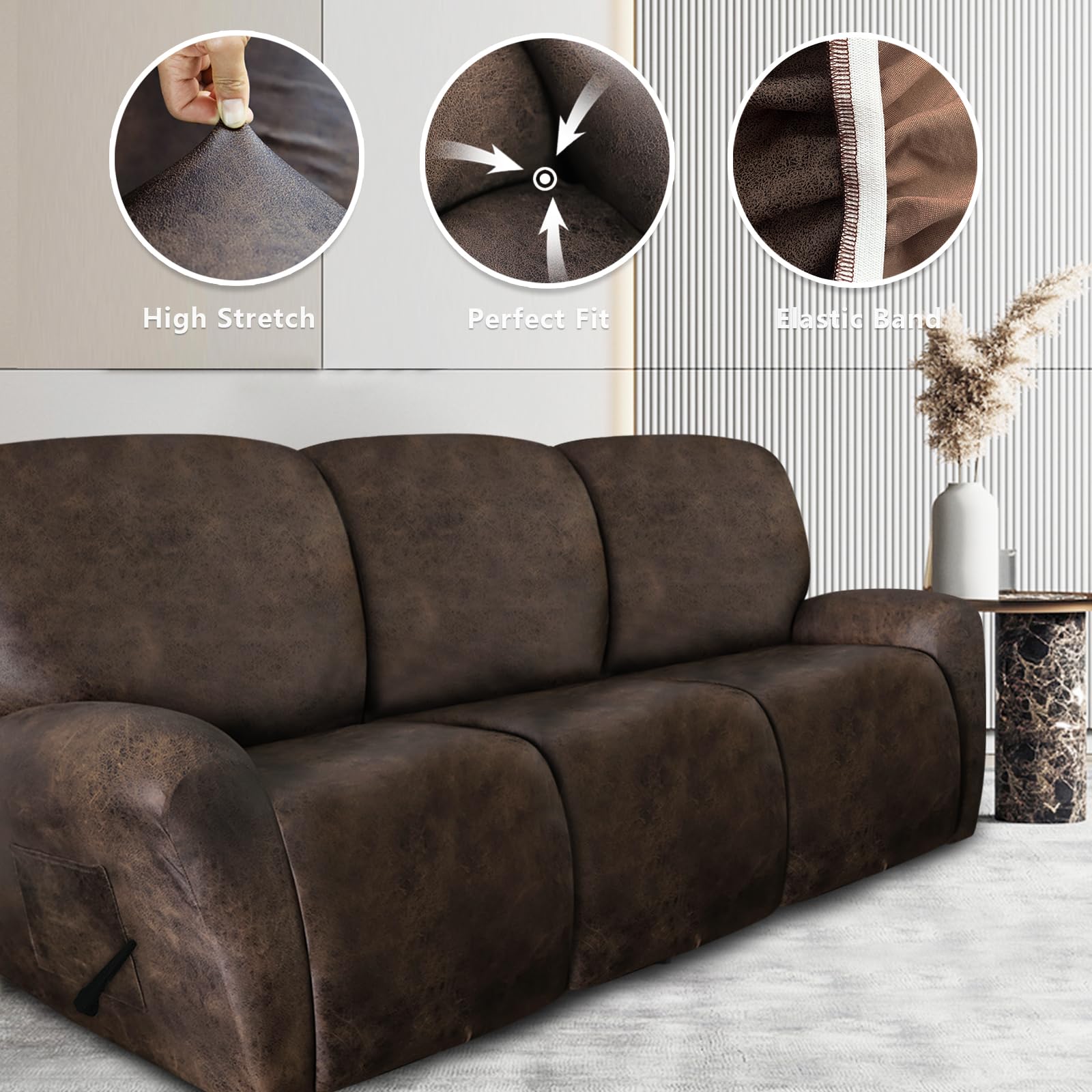 ANARACHON footrest cover installed demonstrating smooth recline protection