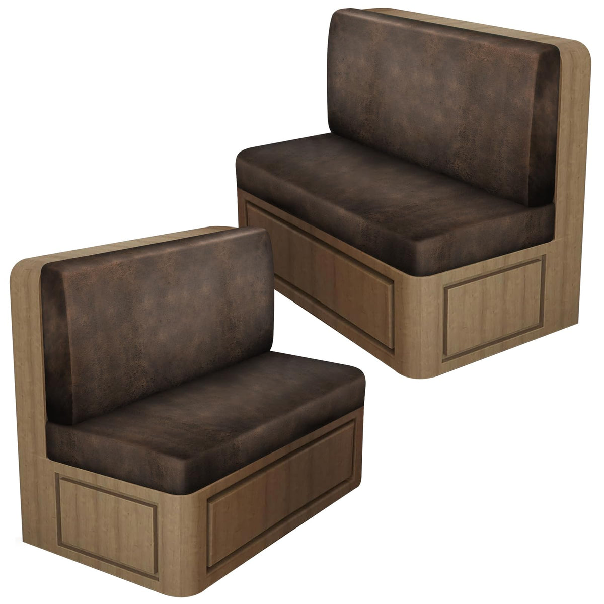 ANARACHON front view of packaged leather-look slipcovers showing clean presentation and protection