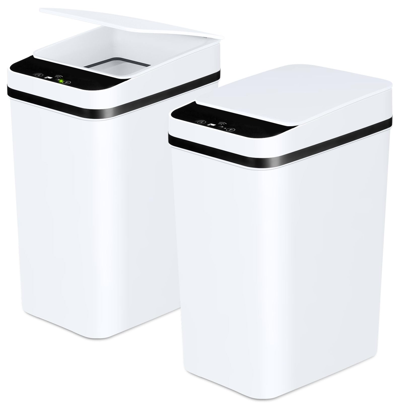 anborry front view white slim trash can shows space-saving design benefit