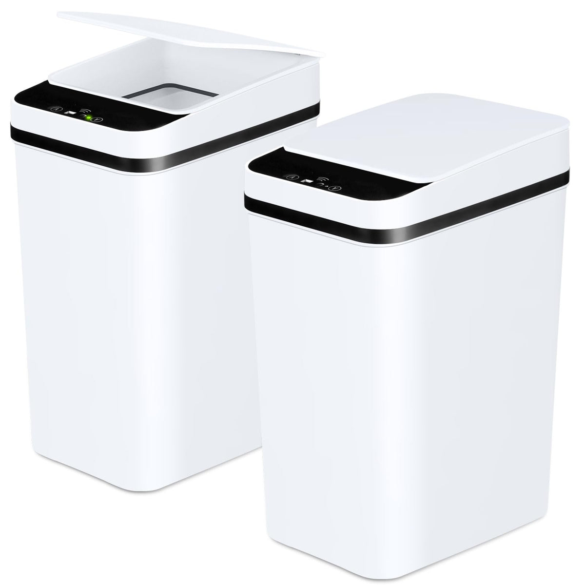 anborry front view white slim trash can shows space-saving design benefit