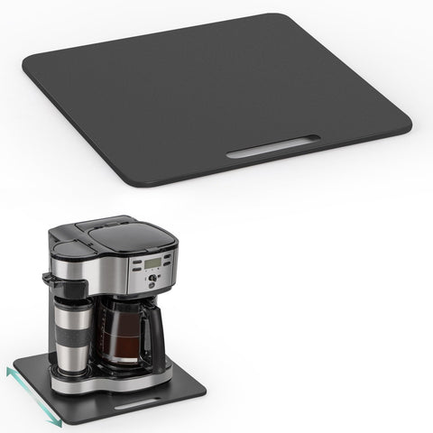 ANBOXIT front view of metal appliance slider showing sturdy platform and matte finish, improves appliance access