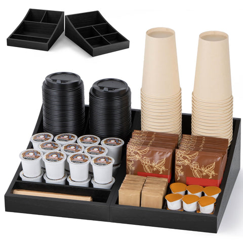 ANBOXIT front view showing rustic organizer and tidy coffee setup benefit