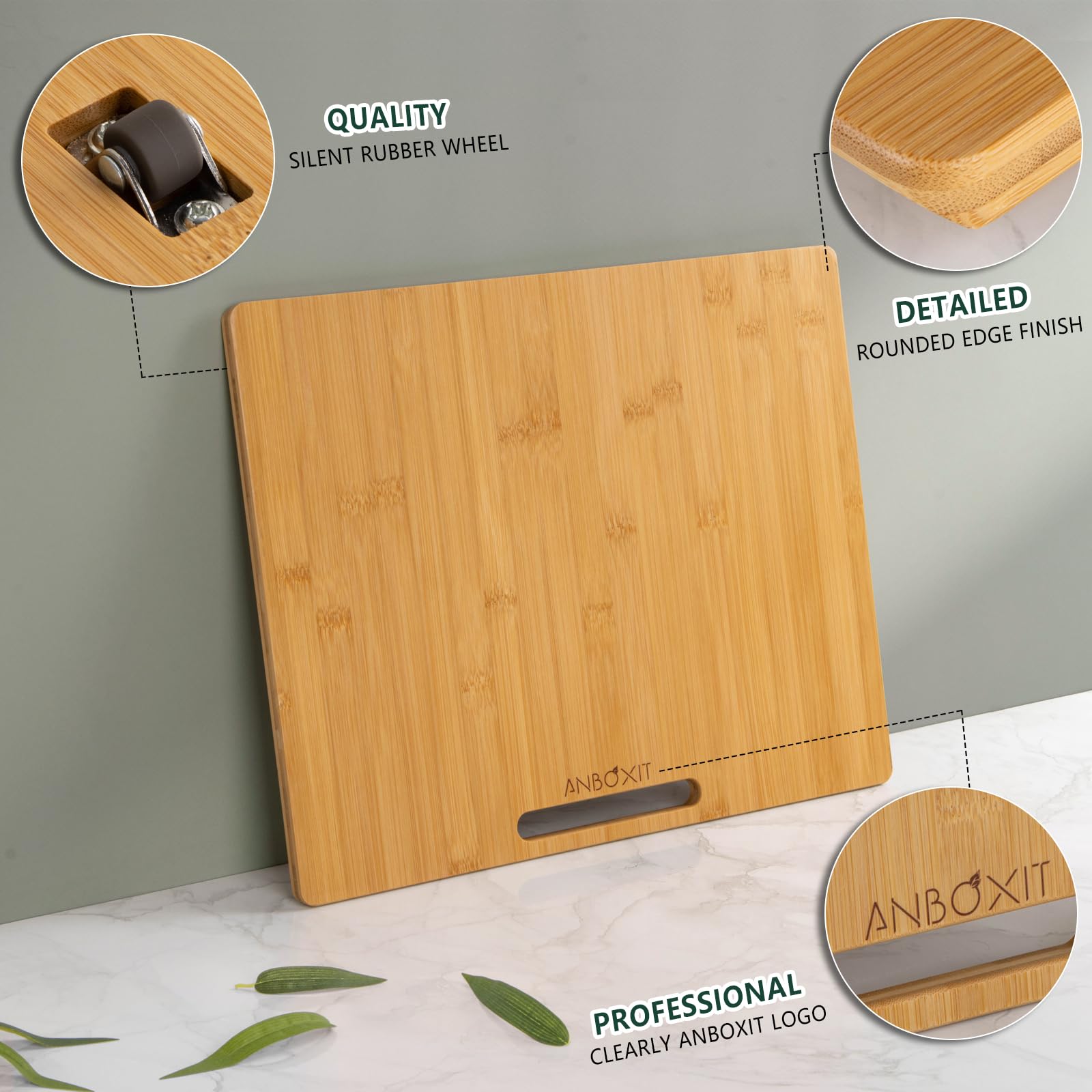 ANBOXIT in use with coffee maker demonstrating smooth pull-out convenience