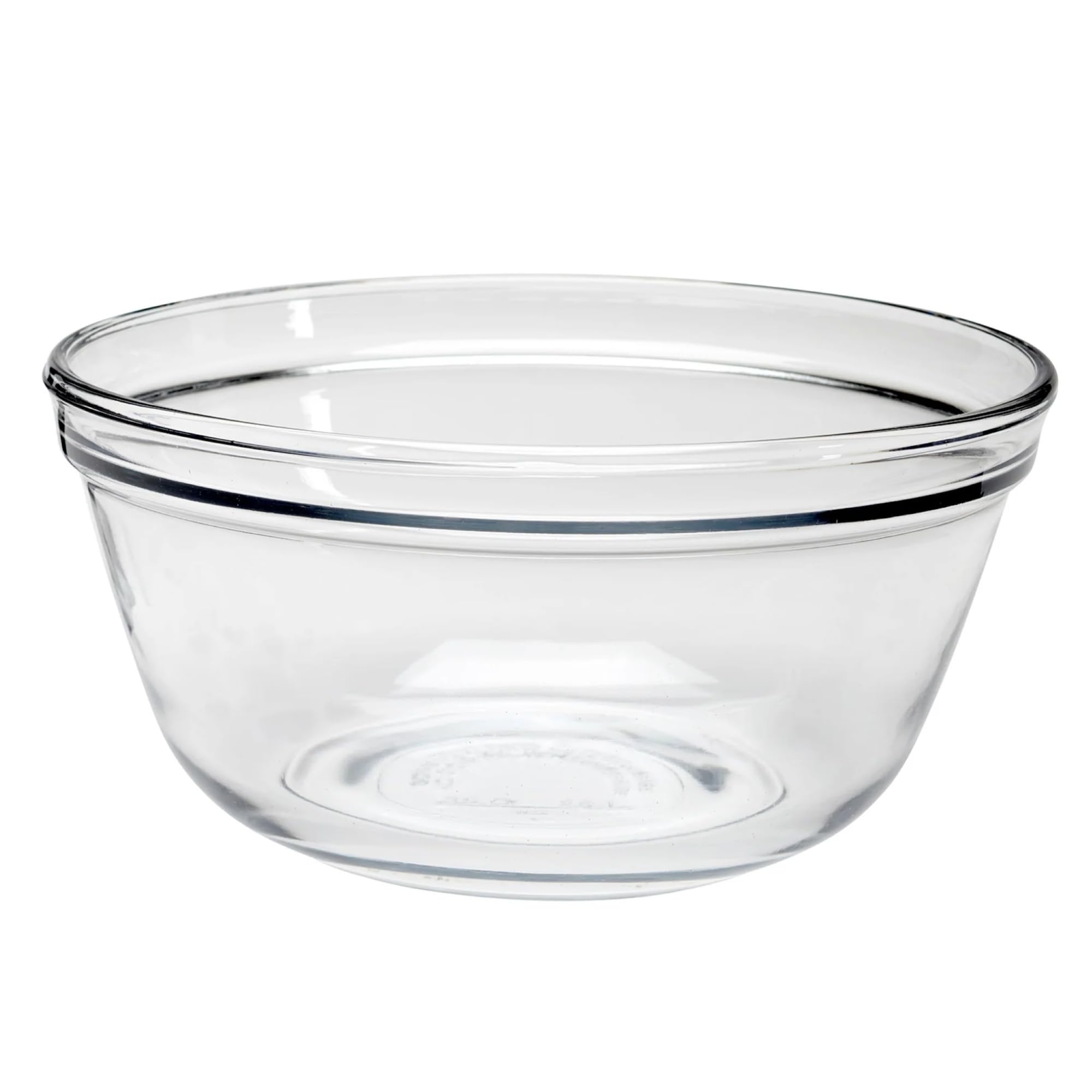 Anchor Hocking front view clear bowl showing capacity and stability