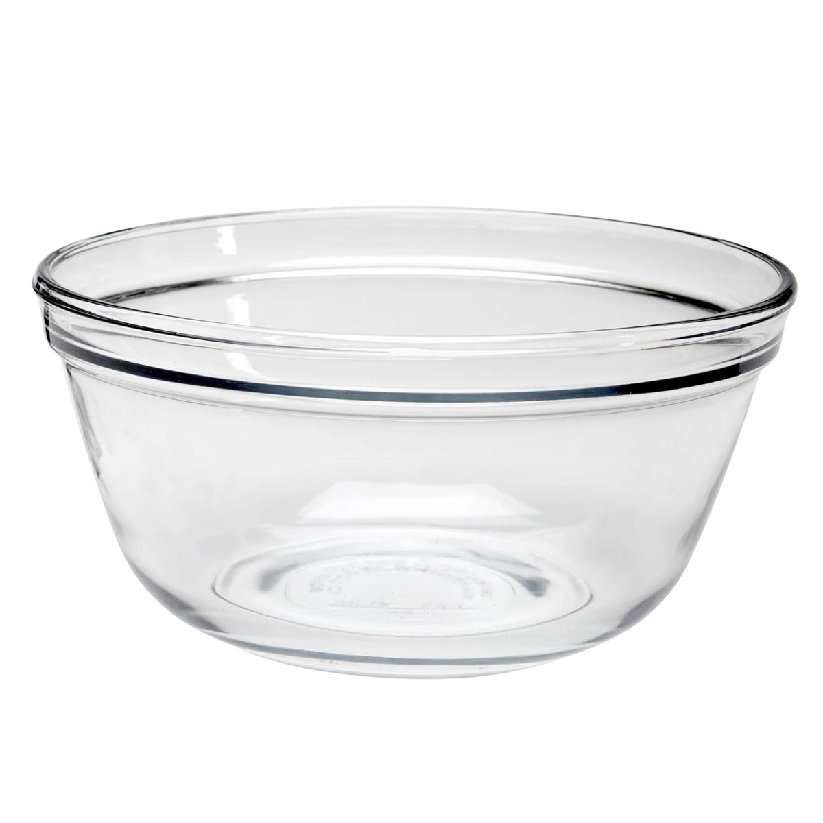 Anchor Hocking front view clear bowl showing capacity and stability