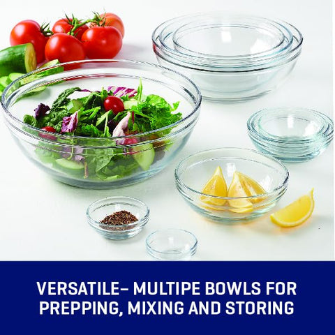 Anchor Hocking large bowl holding salad to show serving capacity