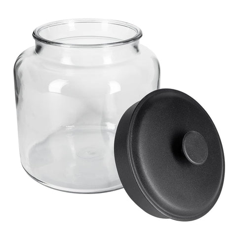 Anchor Hocking lid closeup with silicone gasket, highlights airtight benefit