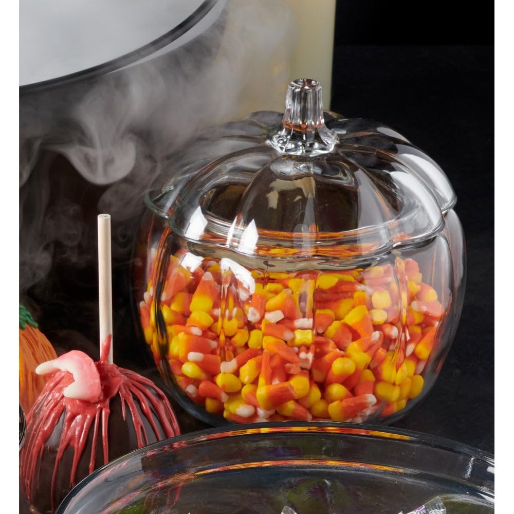 Anchor Hocking close-up of pumpkin texture and lid seal for easy access