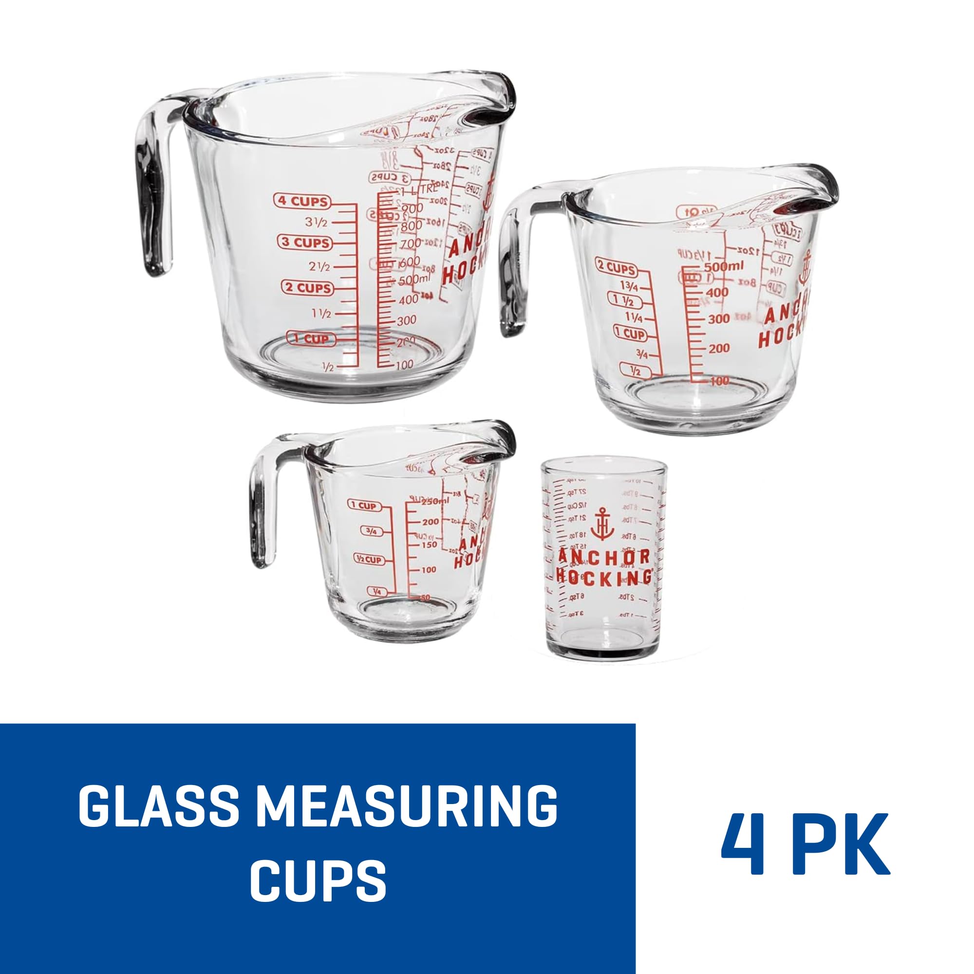 Anchor Hocking close-up of 5-ounce glass used for small measurements and dressing prep