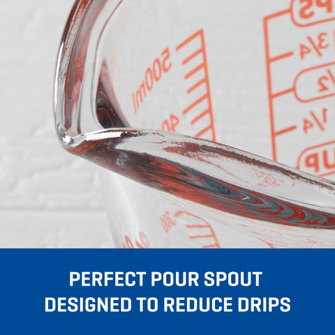 Anchor Hocking stacked measuring cups showing compact storage and space-saving benefit