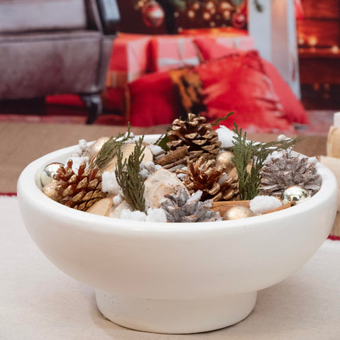 ANDALUCA potpourri displayed in entryway bowl showing instant holiday decor upgrade