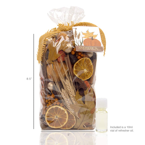 ANDALUCA table centerpiece with potpourri creating cozy fall ambiance