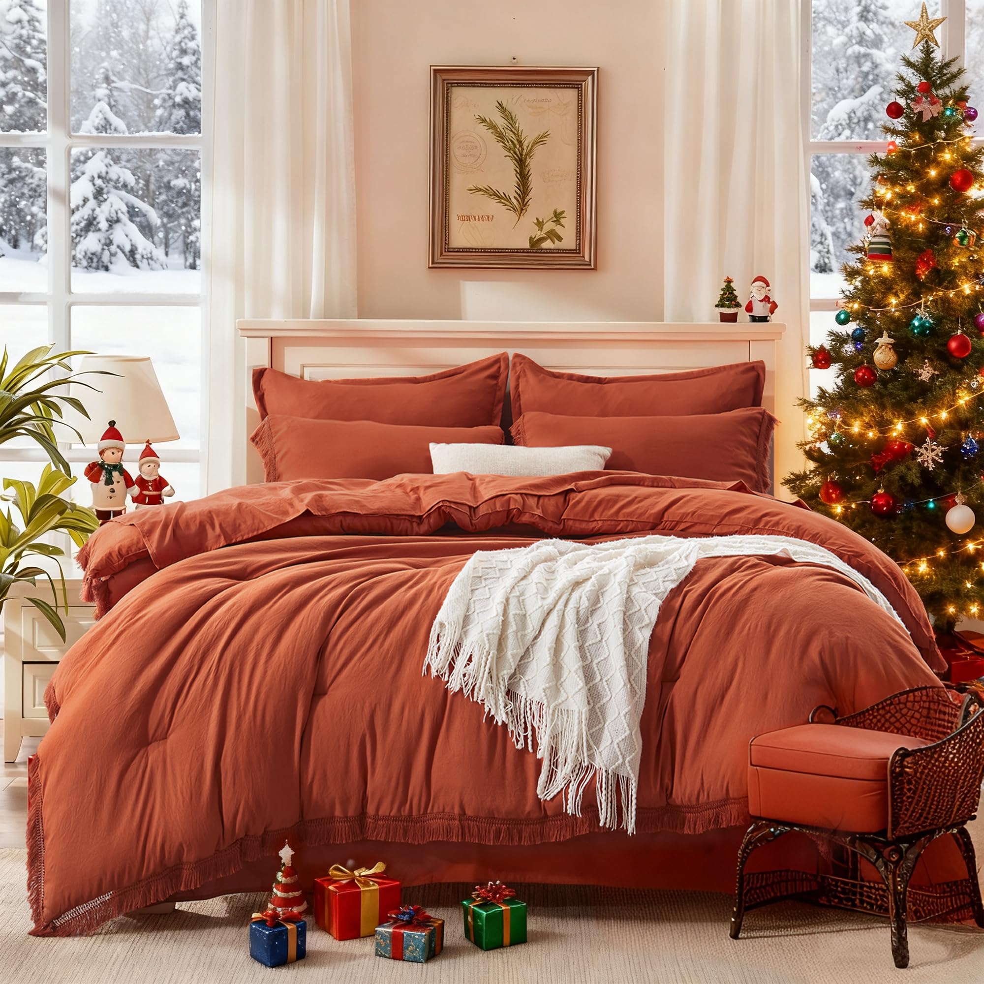 Andency bed-in-room lifestyle showing cozy boho bedroom and coordinating decor