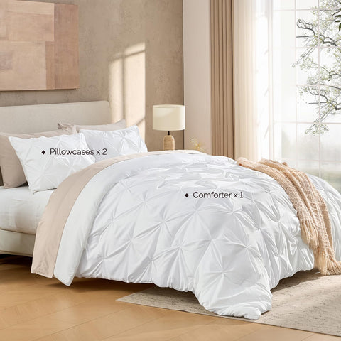 Andency styled bedroom showing comforter elevating room decor and ambiance