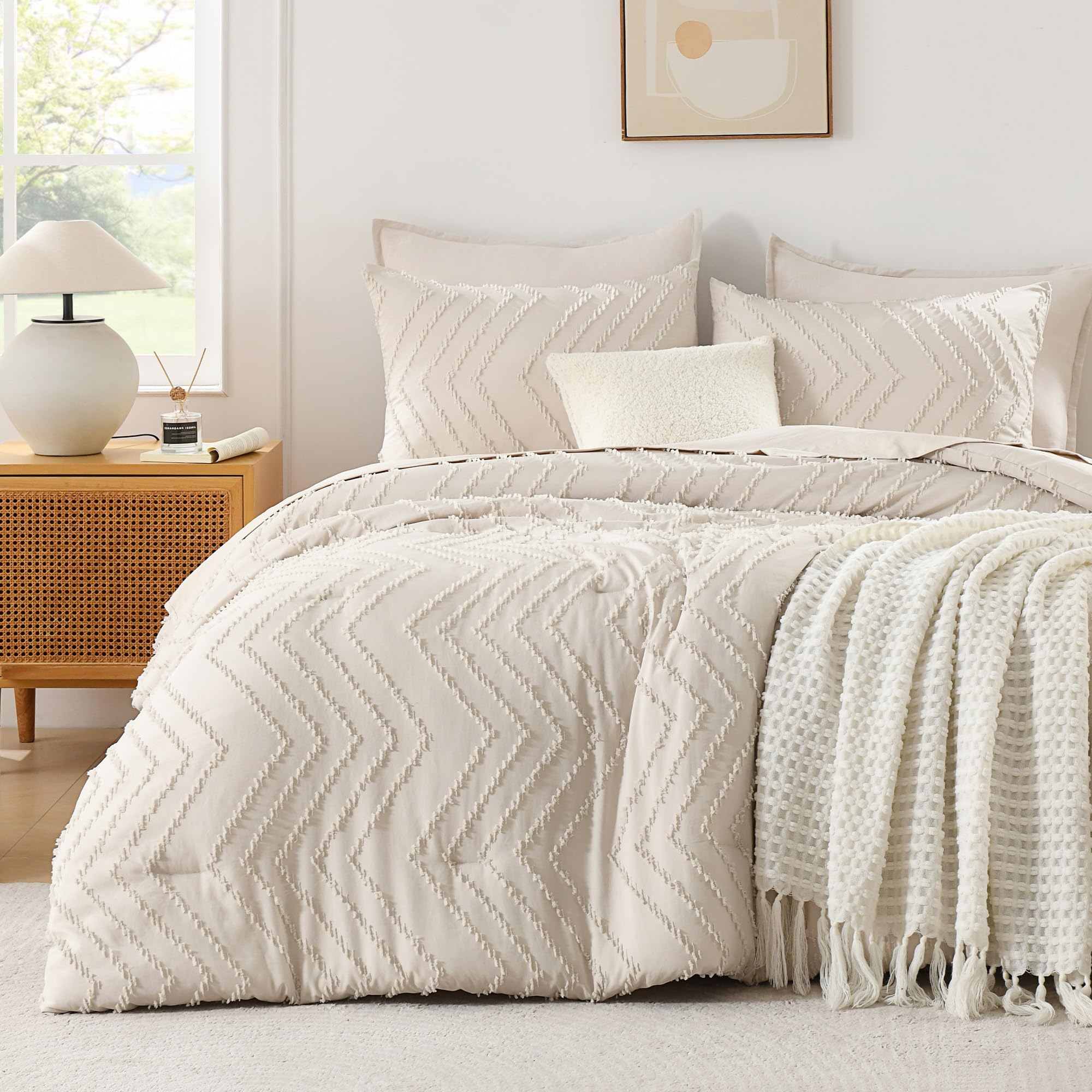 Andency close-up of tufted geometric quilting highlighting soft texture and durability