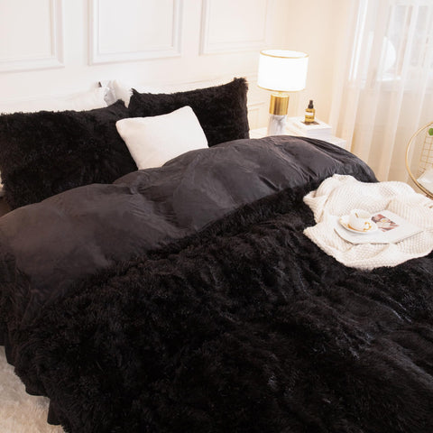 Andency crystal velvet back of comforter showing smooth warm backing benefit