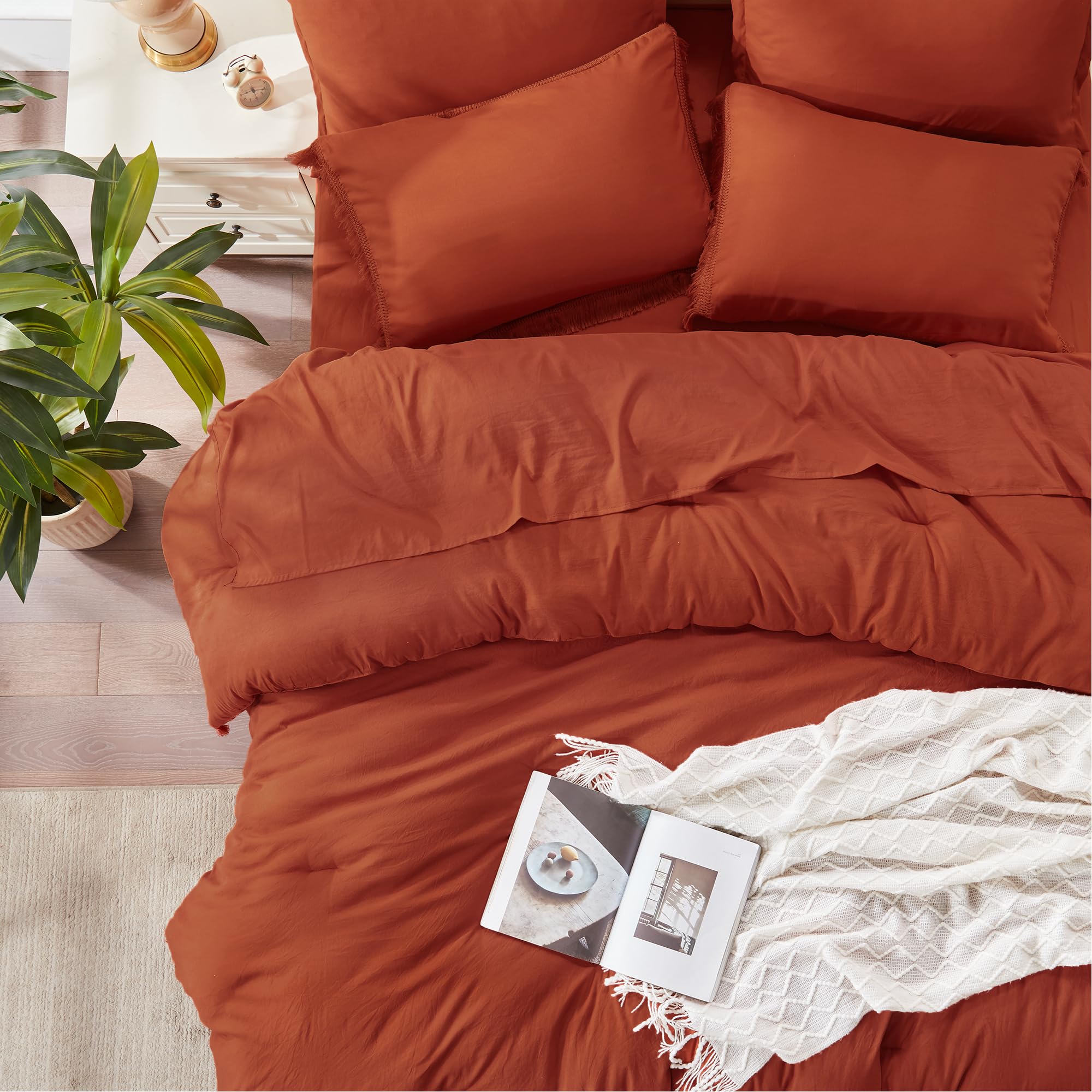 Andency comforter closeup fabric showing ultra-soft polyester for breathable comfort