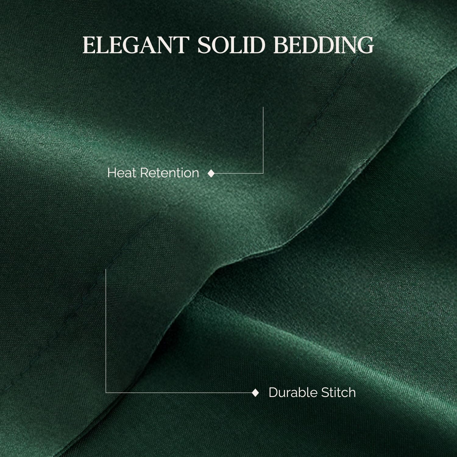andency folded comforter next to ruler illustrating generous queen size and proper fit