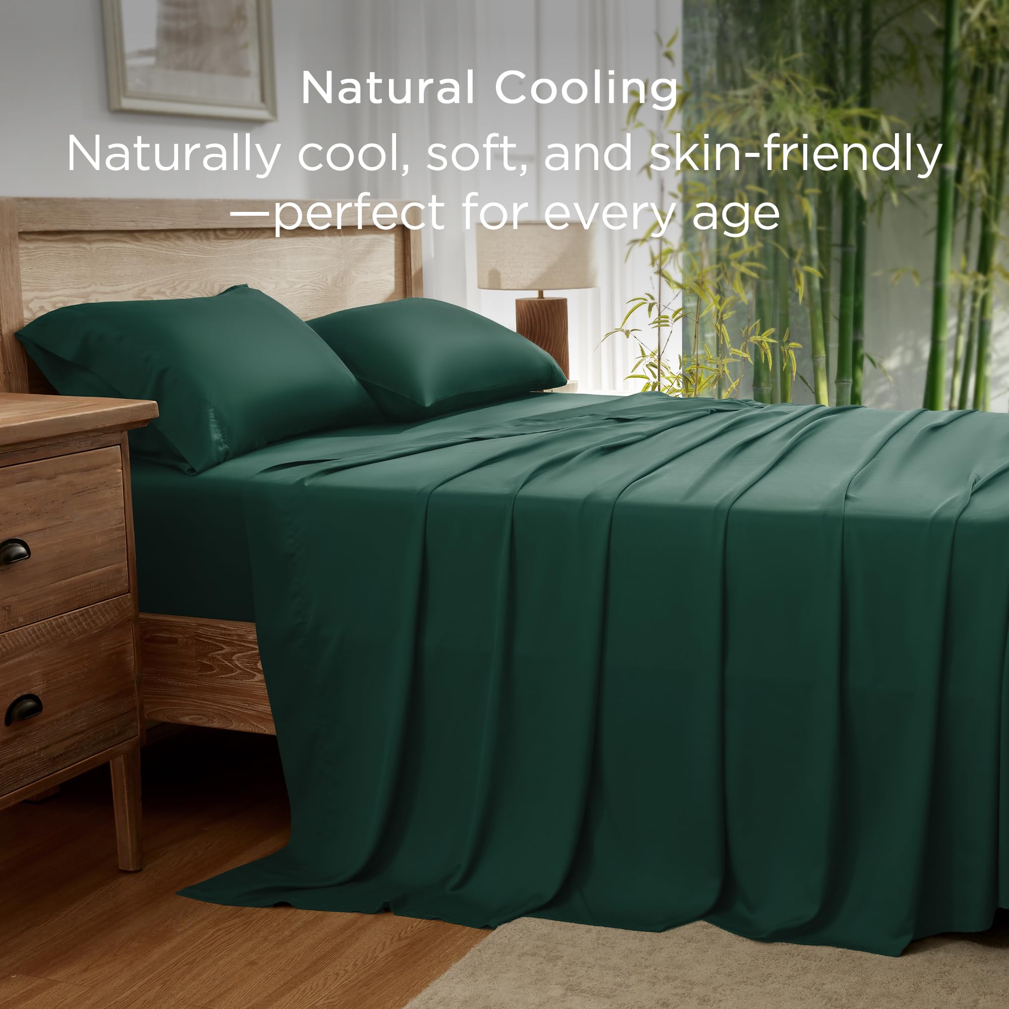 Andency fitted sheet deep pocket detail that secures mattresses up to 16"