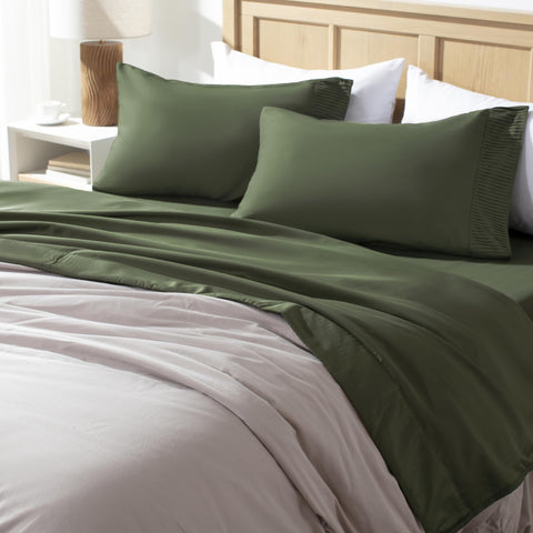 Andency flat sheet laid flat to display queen size and generous coverage