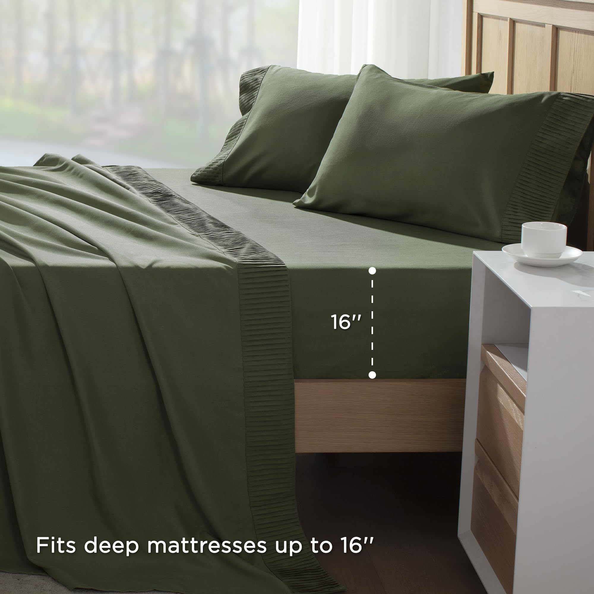Andency flat sheet spread on bed showing cooling, breathable surface