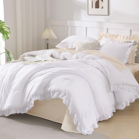 Andency front view full comforter showcasing clean farmhouse styling and instant bedroom refresh