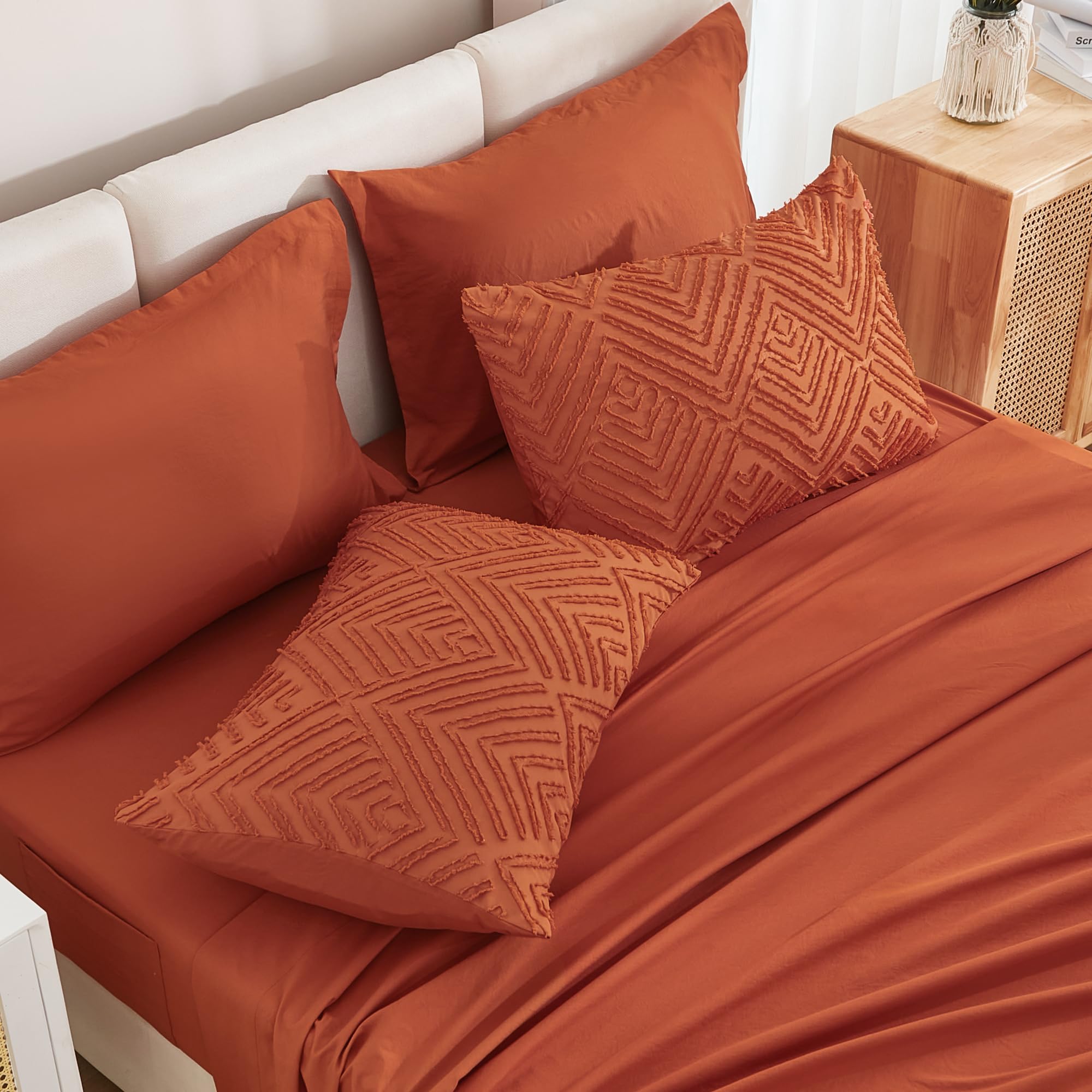 Andency pillow shams and pillowcases detail demonstrating coordinated look and softness