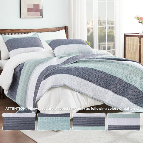 Andency pillow shams displayed fronted matching quilt providing coordinated decor