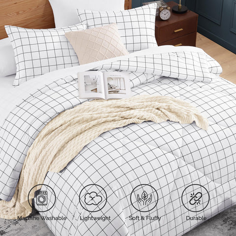 Andency pillowcase and comforter on twin bed demonstrating neat fitted appearance