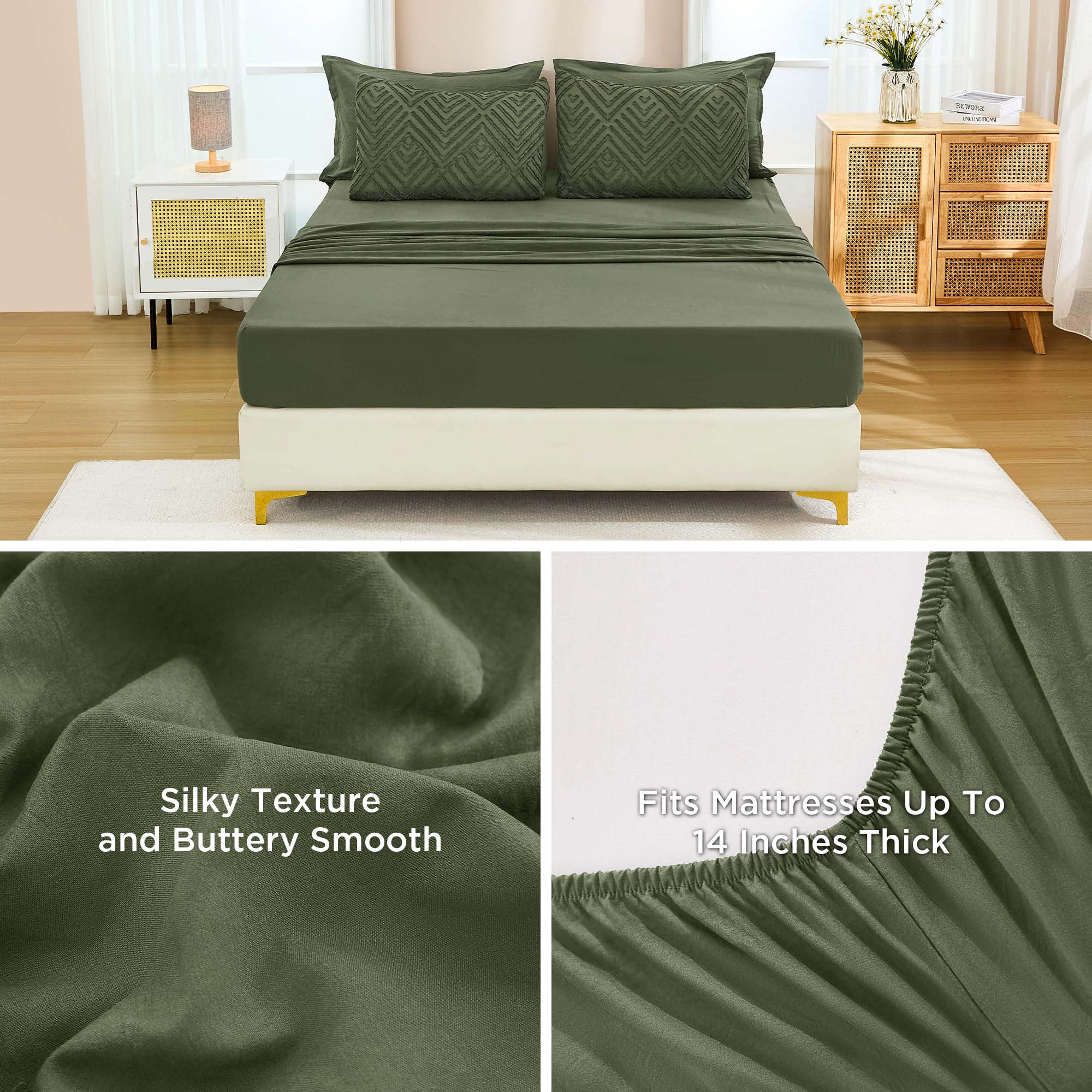 Andency pillow shams and pillowcases arranged on bed for cohesive look