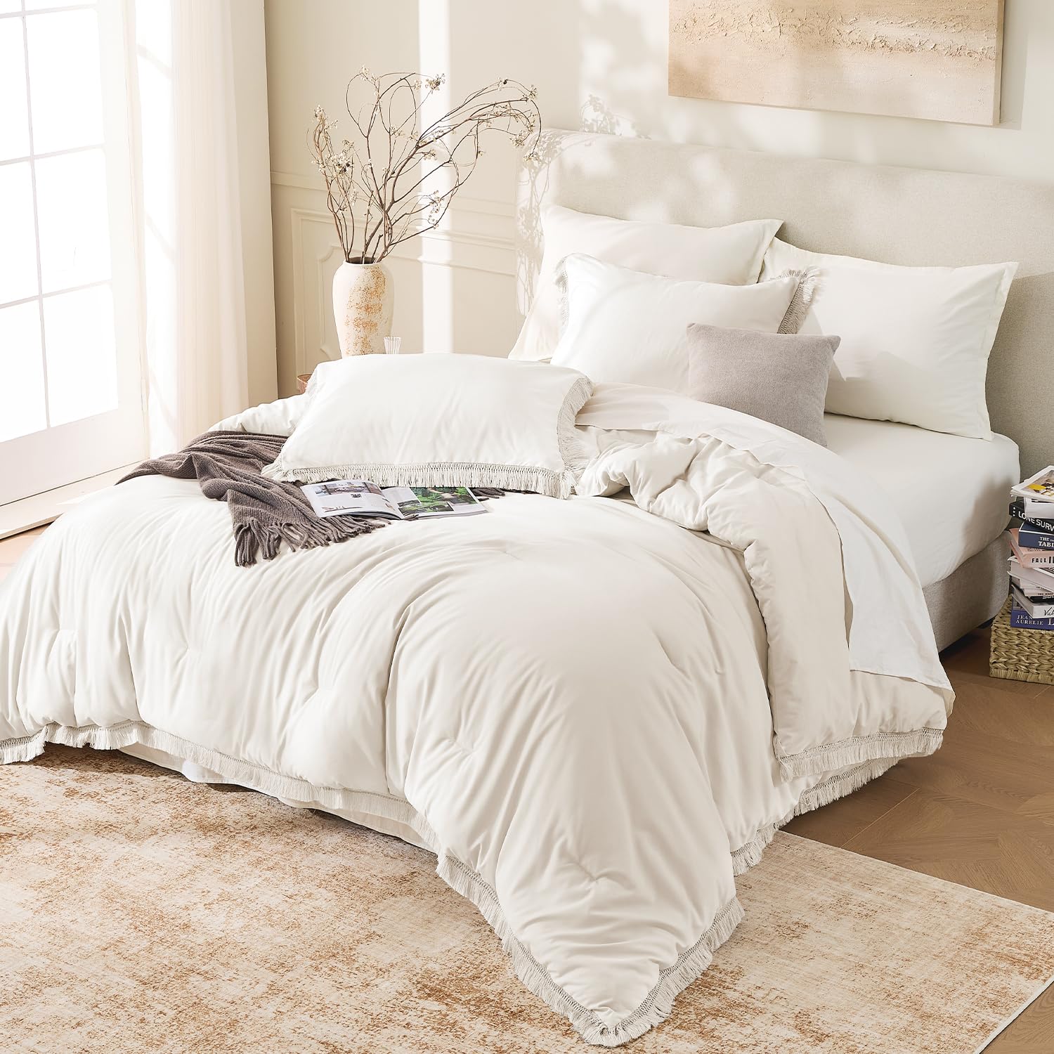 Andency two tassel pillowcases arranged on bed offering instant style update