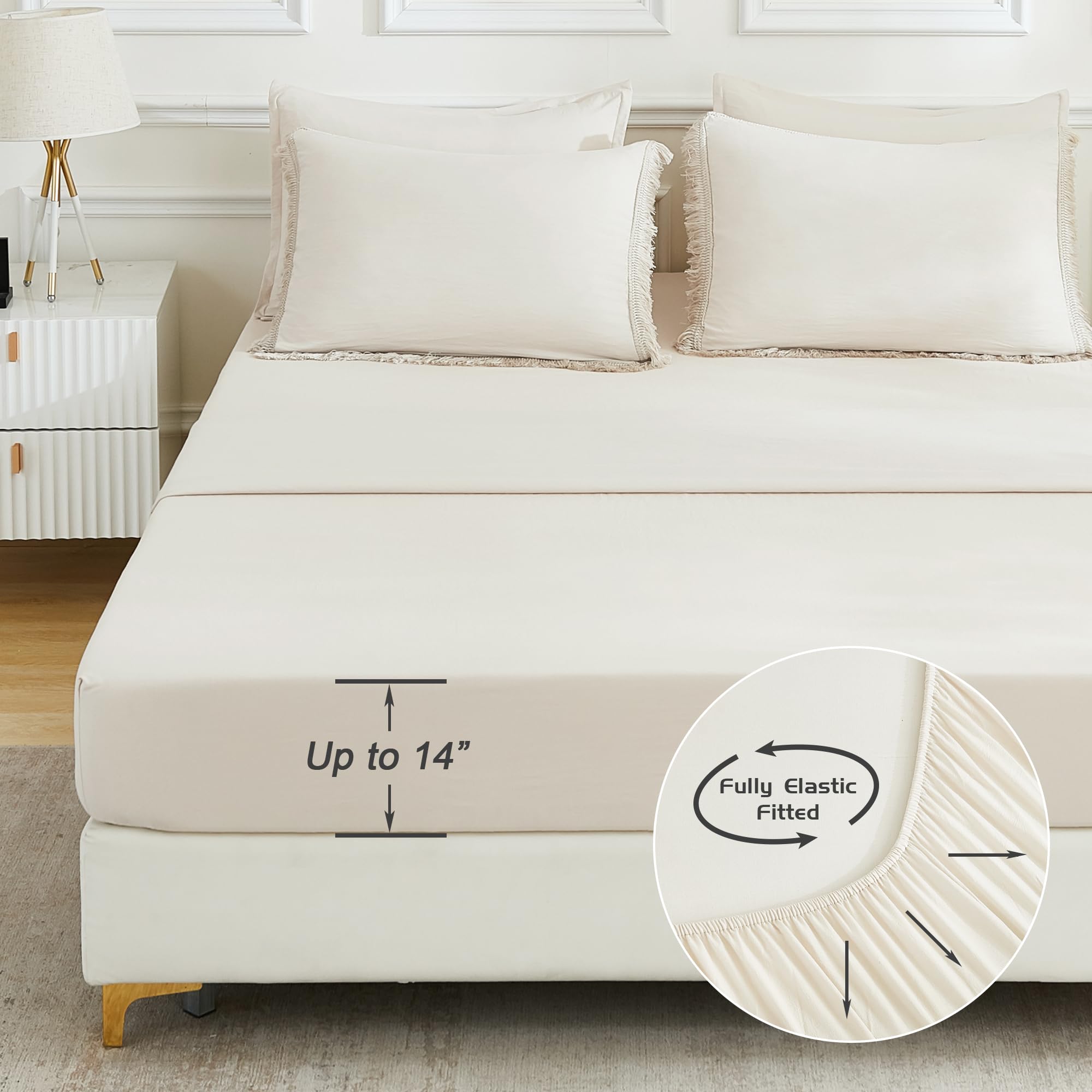Andency sheet and sham setup showing complete set benefit: coordinated bedding