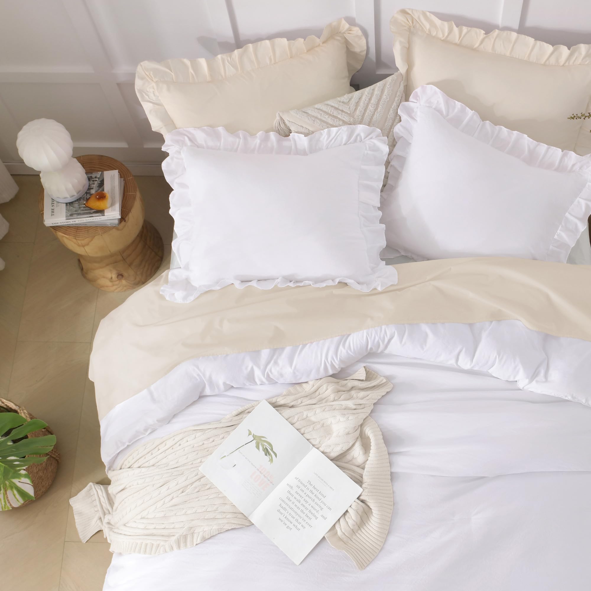 Andency side profile showing comforter depth and lightweight loft for year-round comfort