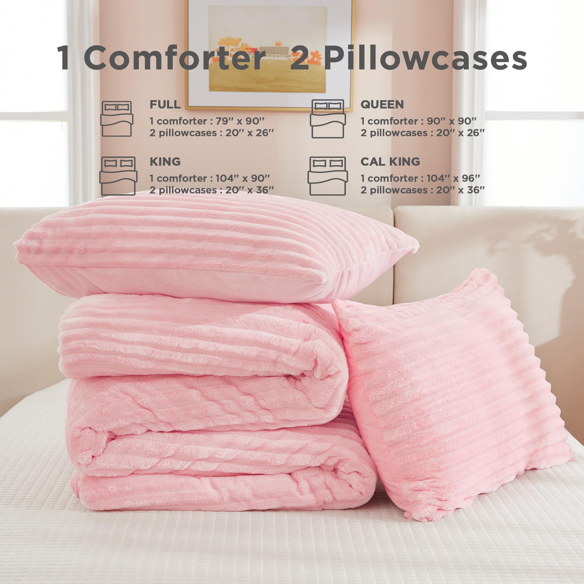 Andency comforter next to ruler illustrating 90x90 inch scale