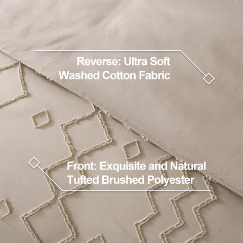Andency comforter on queen bed showing full-size coverage and balanced drape