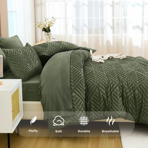 Andency bedding with measuring tape showing king-size dimensions clearly