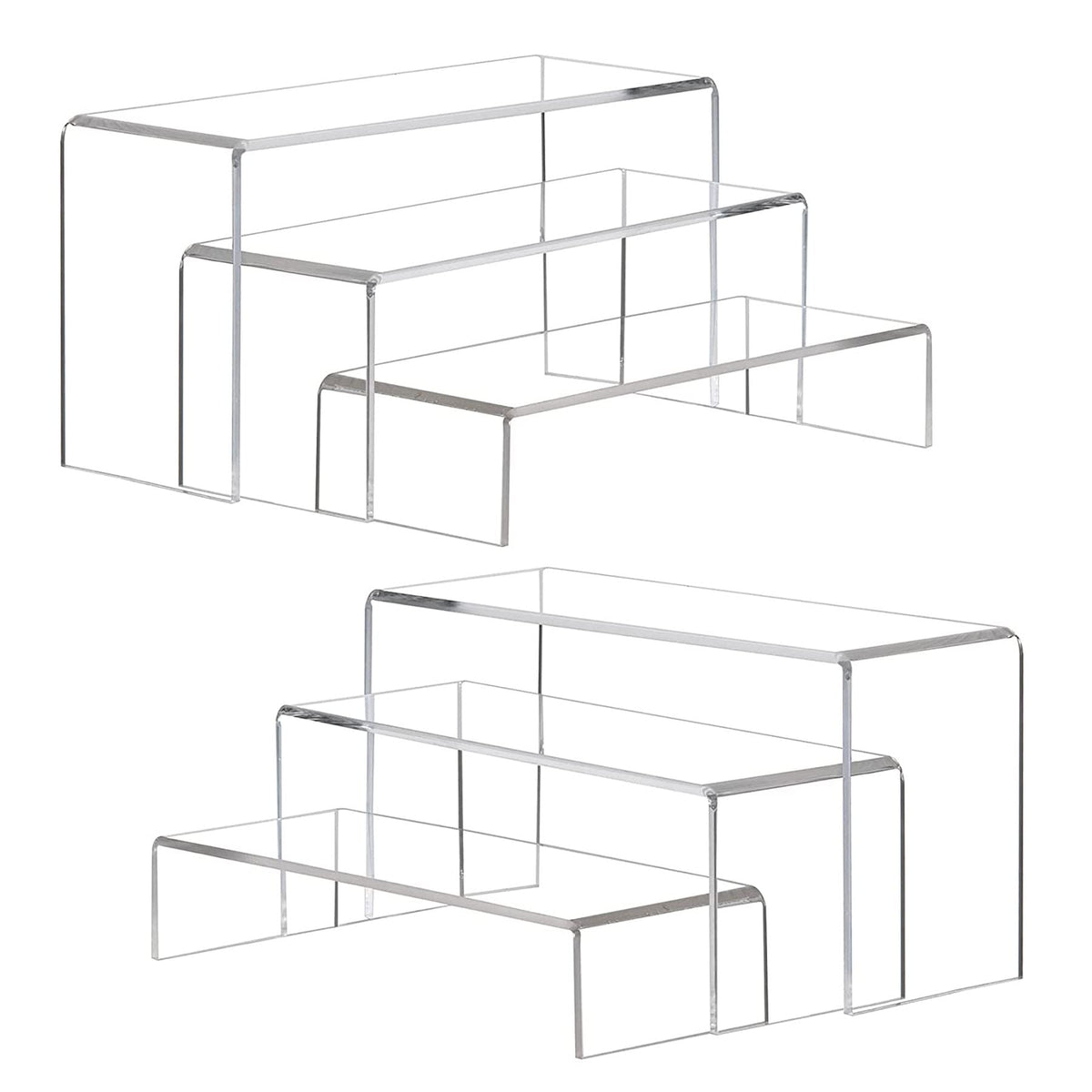 ANDGOO clear risers front packaging showing six-piece set and neat presentation benefit