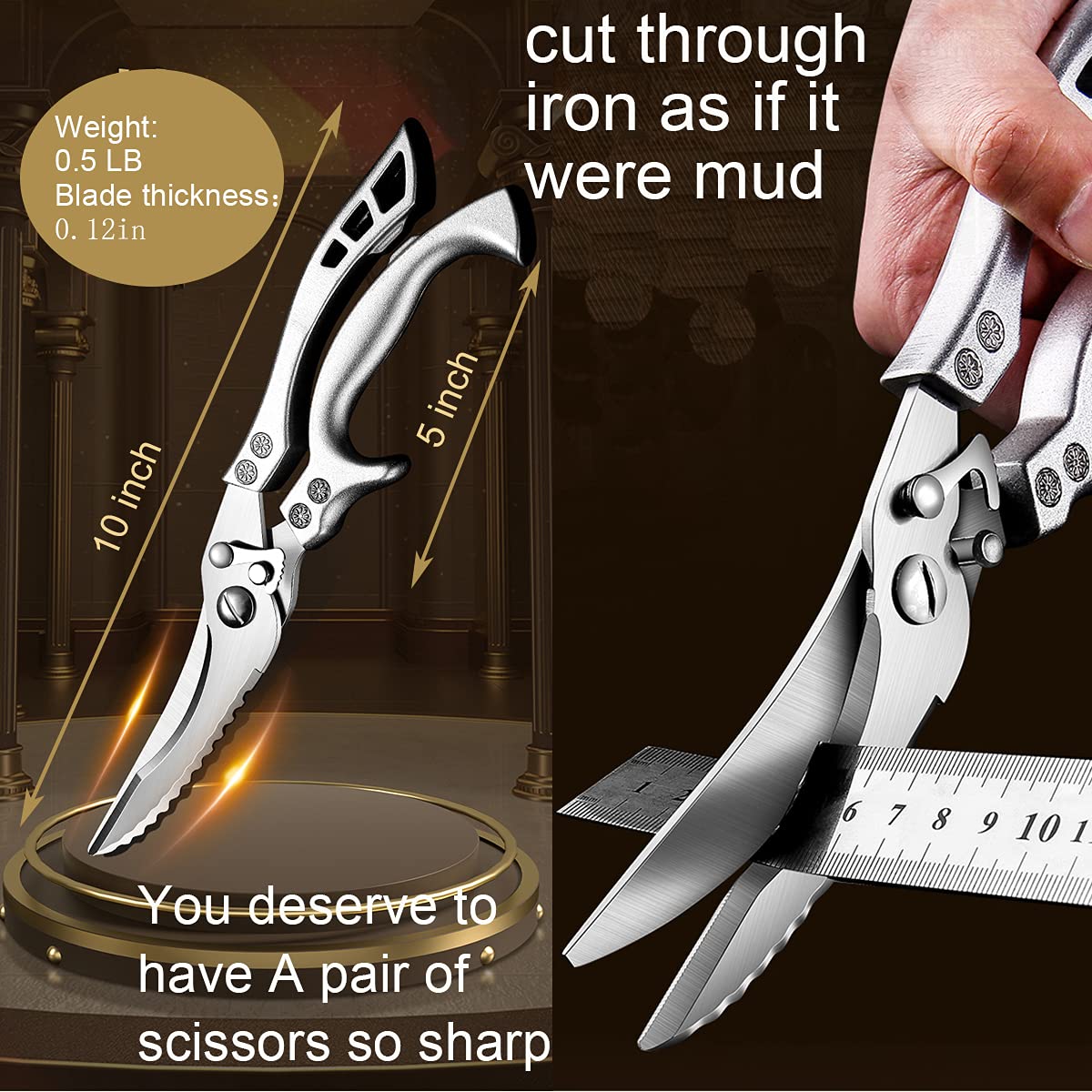 ANDONG scissors paired with denim leather sheath, safe storage and transport benefit