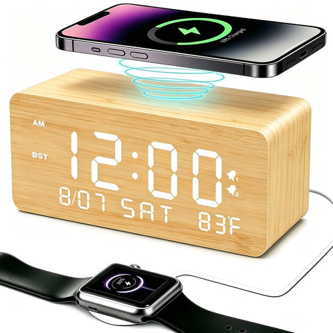 Andoolex front view showing bamboo finish and tidy bedside benefit