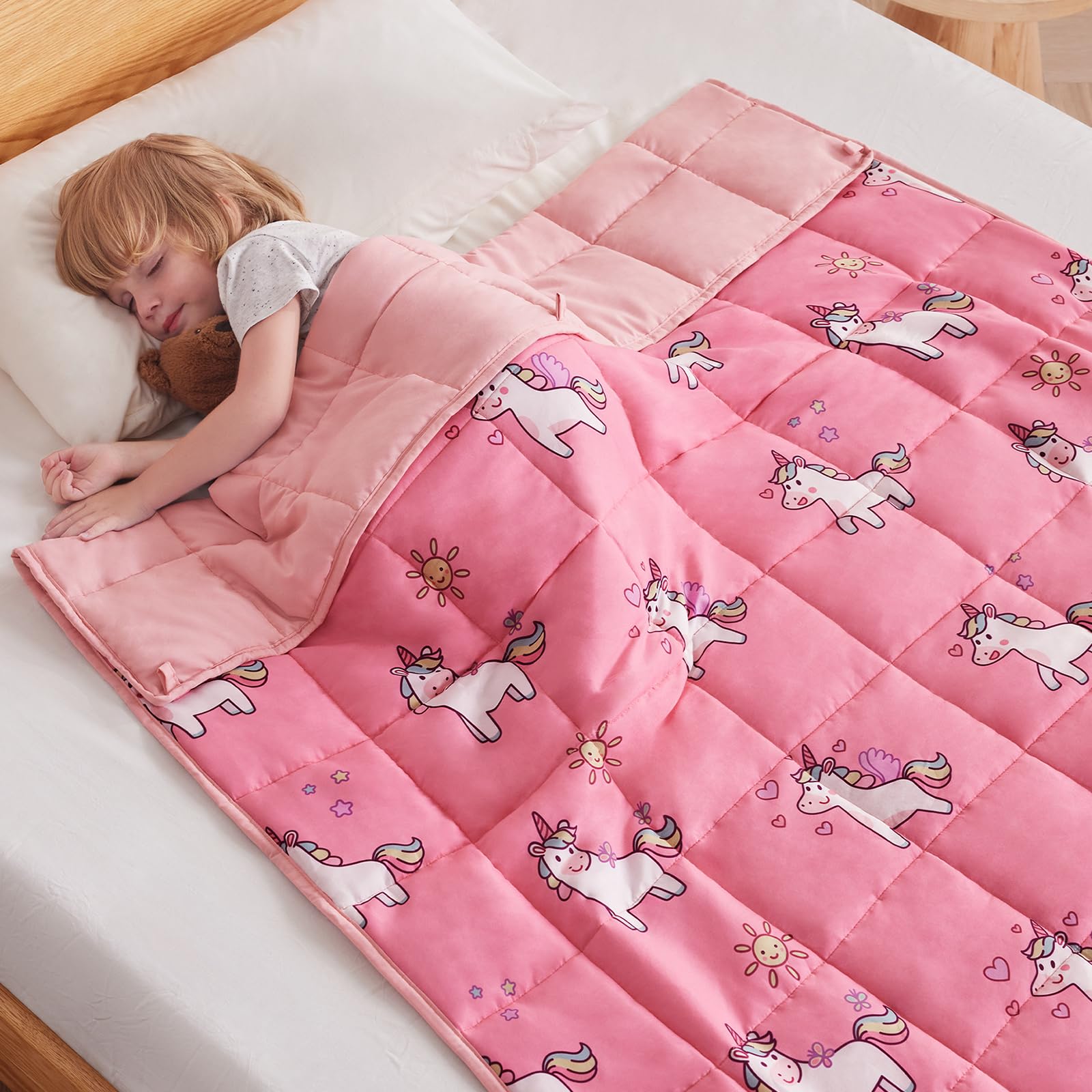 anfie front view of 36x48 blanket showing pattern and compact size, encouraging cozy naps