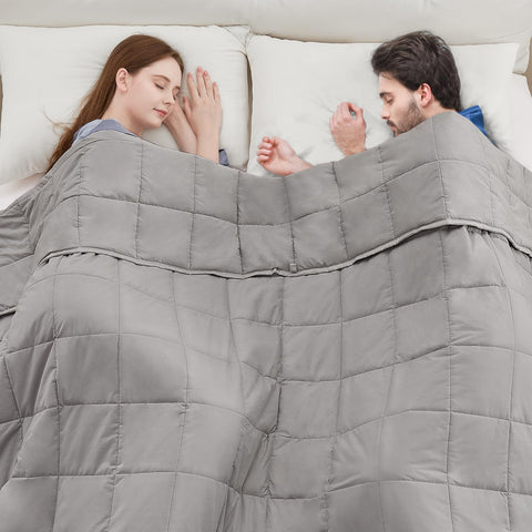 anfie king blanket front view showing full-size coverage and neutral grey color for versatile styling