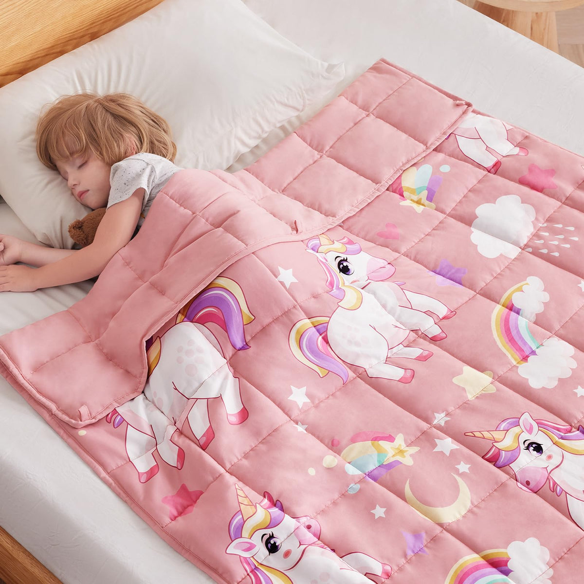 anfie pink unicorn front view showing playful design and cozy feel
