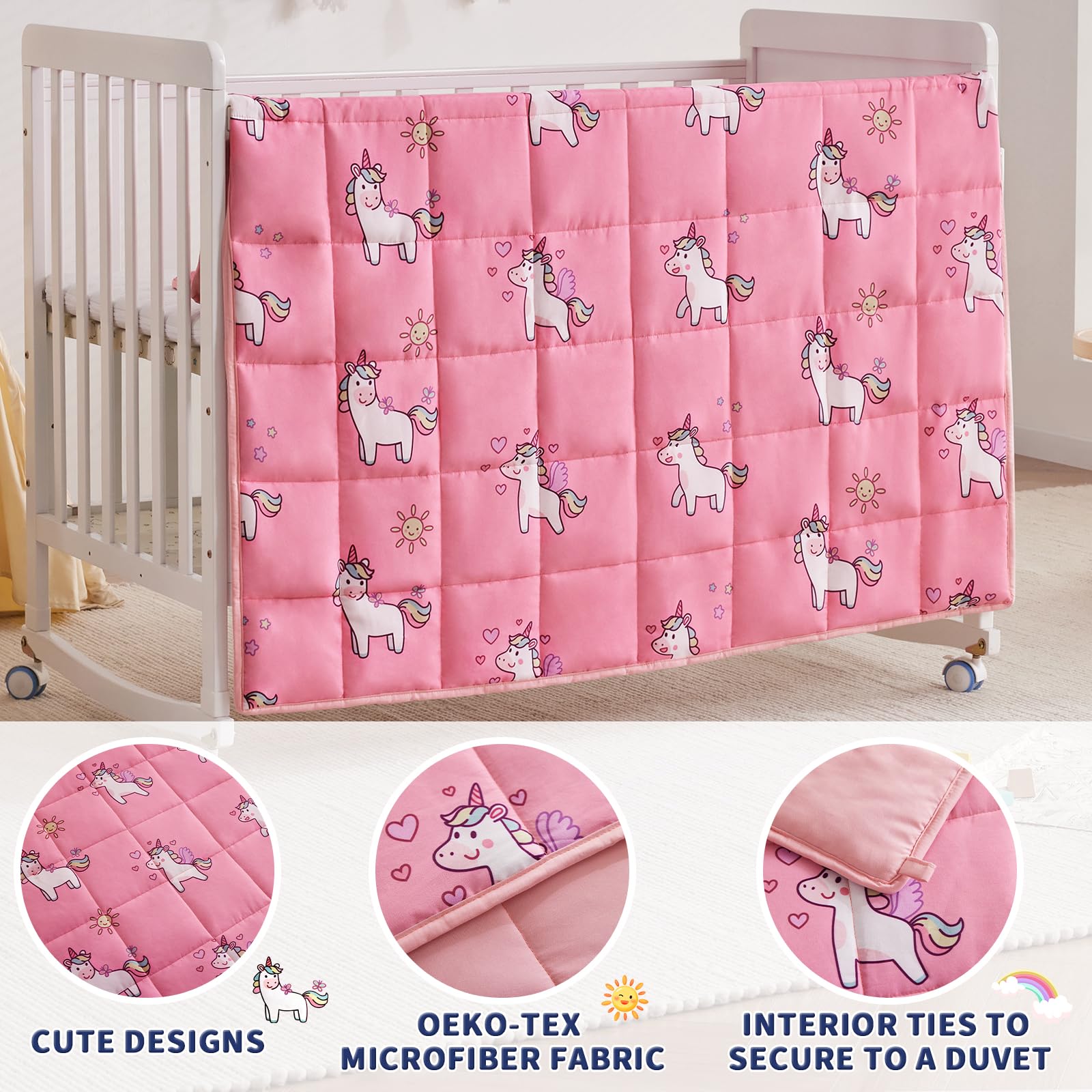 anfie blanket next to ruler and pillow to show 36x48 scale and 5 lb portability