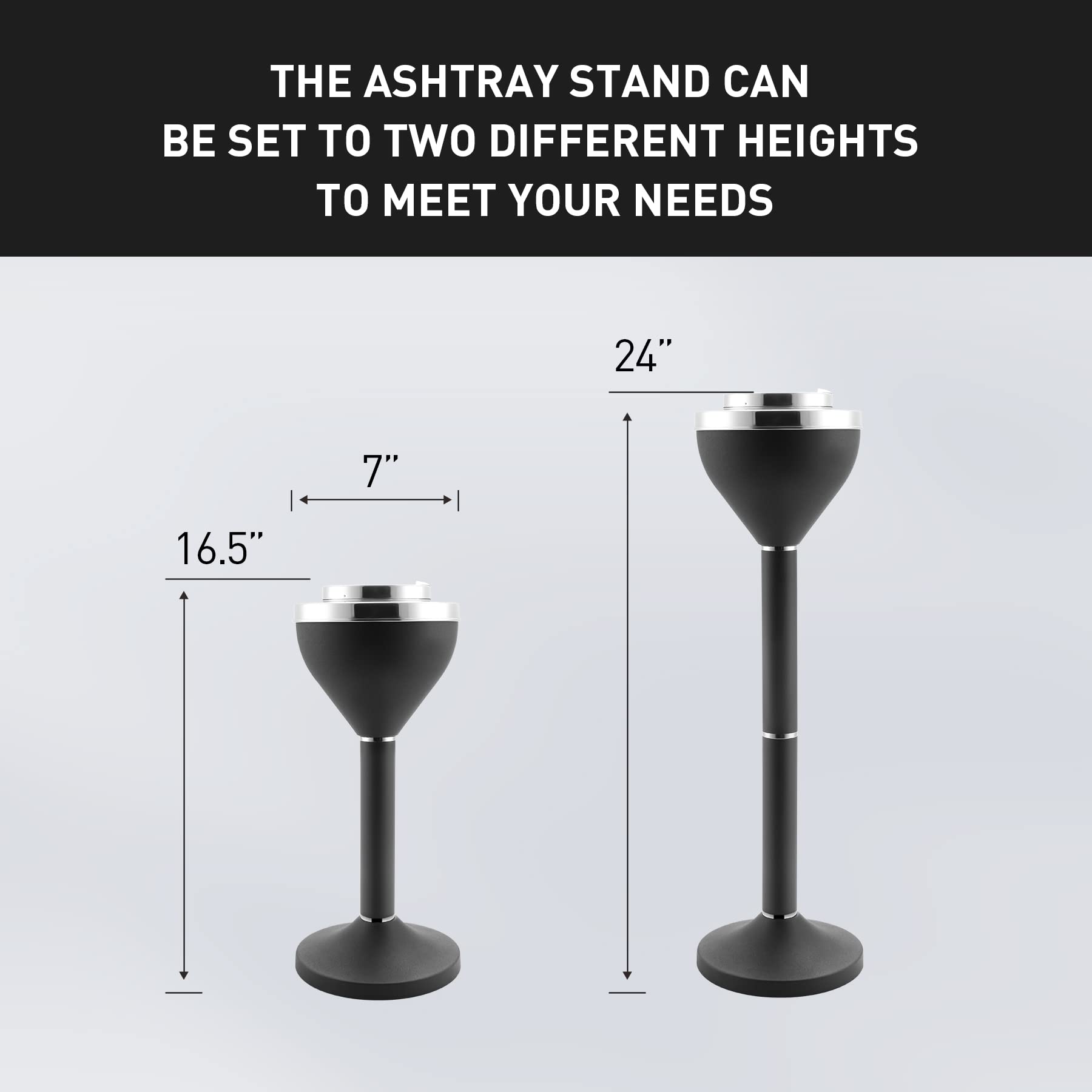 Anfrere adjustable pole detail demonstrating two height positions advantage