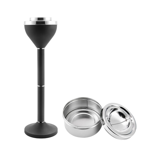 Anfrere standing ashtray front view showing sturdy design and neat disposal
