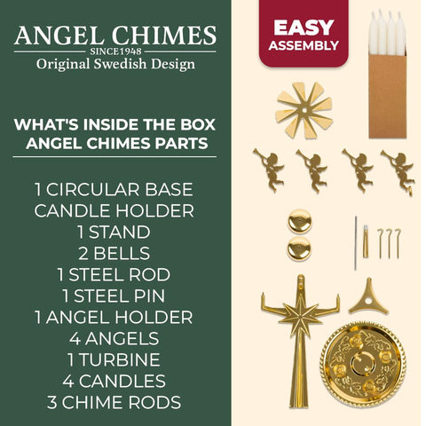 Angel Chimes with four candles lit producing rotating motion and cozy ambiance